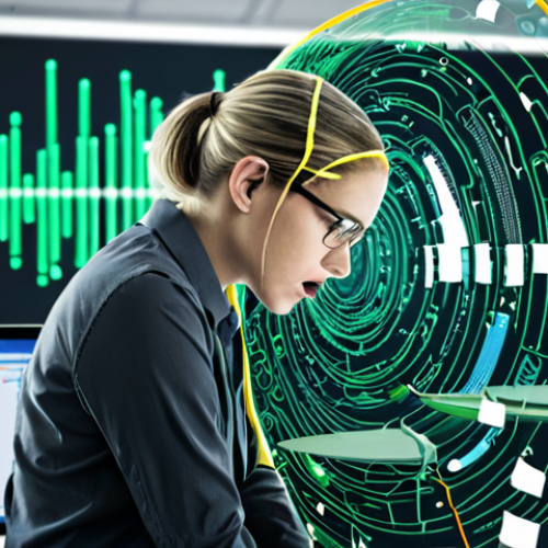 Home 6 Email Encryption Scenario**
A frustrated-looking office worker is hunched over their computer, surrounded by swirling lines of code representing data breaches, while a bright, secure bubble encapsulates an email on their screen, symbolizing end-to-end encryption. The background features blurred faces of people in a crowded office, highlighting the risk of eavesdropping on unencrypted communication. Emphasis on the contrast between chaos and security. Color palette: muted grays and blues contrasted with vibrant greens and yellows for the encrypted email bubble.
**