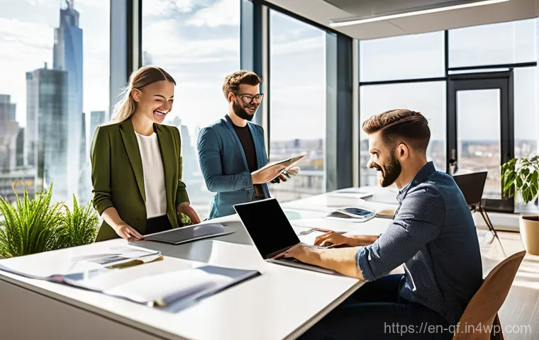 효과적인 온라인 커뮤니케이션을 위한 에티켓 - **Prompt 1: Diverse Team Collaborating in a Modern Digital Workspace**
"A vibrant and diverse gr...