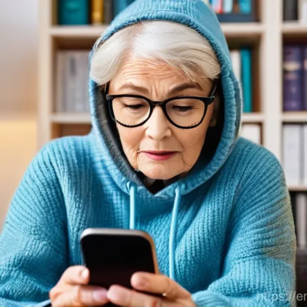 가족과의 온라인 소통에서의 예절 - **Title:** Generational Digital Divide - Texting Styles
**Prompt:** A split image representing t...