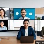 Home 18 온라인에서의 다문화 커뮤니케이션 - A diverse group of professionals from different cultural backgrounds collaborating in a virtual meet...
