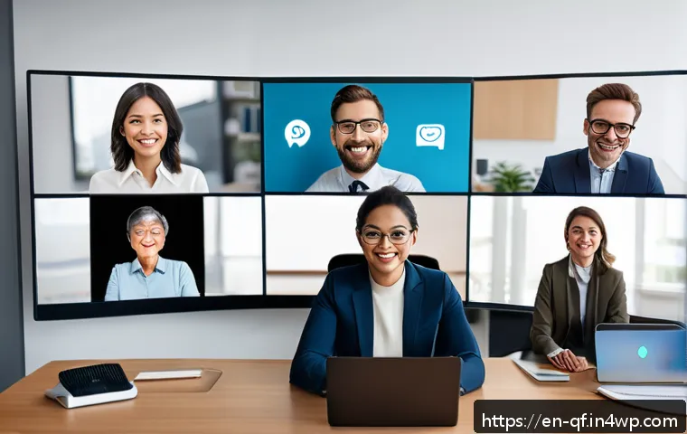 온라인에서의 다문화 커뮤니케이션 - A diverse group of professionals from different cultural backgrounds collaborating in a virtual meet...